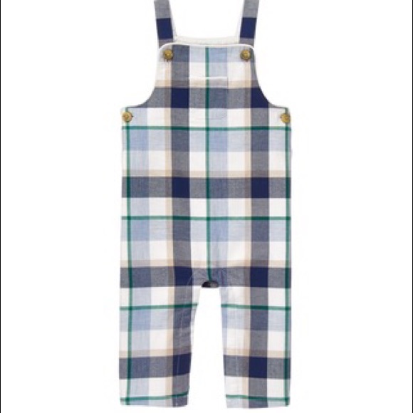 Janie and Jack plaid overalls romper 3 - 6 months - Picture 1 of 8